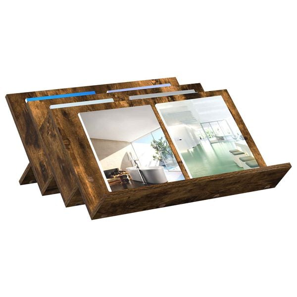 vidaXL &Eacute;tag&egrave;re &agrave; magazines avec &eacute;tag&egrave;re Ch&ecirc;ne fum&eacute; 65 x 53 x 28,5 cm