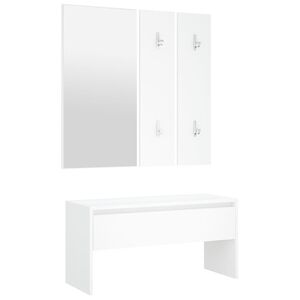 vidaXL Ensemble de meubles de couloir Blanc Bois d'ing&eacute;nierie