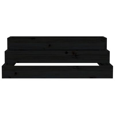 vidaXL Jardinière Noir 80x80x27 cm Bois massif de pin