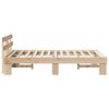 vidaXL Cadre de lit avec t&ecirc;te de lit Naturel 135 x 190 cm Pin massif