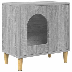 vidaXL Maison pour chat Sonoma gris 51 x 30 x 52 cm Bois d'ing&eacute;nierie