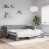 vidaXL Lit de jour avec gigogne sans matelas gris clair 100x200 cm