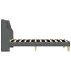 vidaXL Cadre de lit avec t&ecirc;te de lit Gris fonc&eacute; 100 x 200 cm tissu