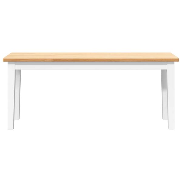 vidaXL Banc 110 cm blanc bois massif caoutchouc