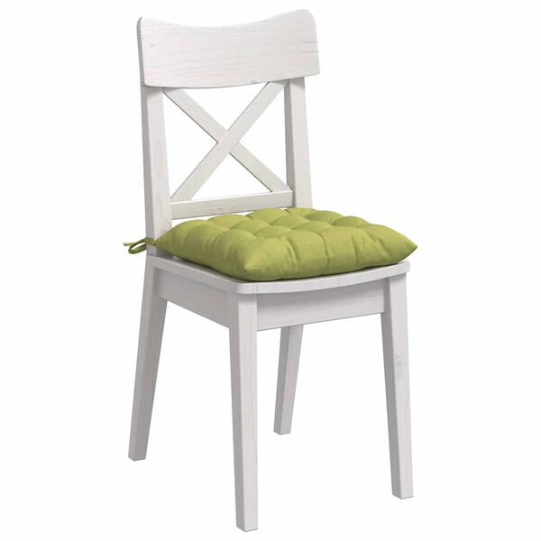 vidaXL Coussins de si&egrave;ge 4 pcs Vert clair 40 x 40 x 6 cm tissu