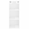 vidaXL Buffet haut Blanc brillant 34,5x34x180 cm Bois d'ing&eacute;nierie