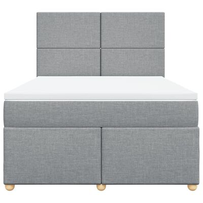 vidaXL Sommier à lattes de lit avec matelas Gris clair 140x200cm Tissu