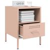 vidaXL Tables de chevet 2 pcs rose 36x39x50,5 cm acier