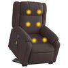 vidaXL Fauteuil inclinable de massage Marron fonc&eacute; Tissu