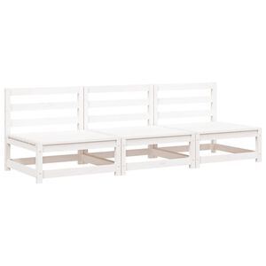 vidaXL Canap&eacute;s de jardin sans accoudoirs 3 pcs blanc bois pin massif