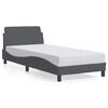 vidaXL Cadre de lit Dover gris fonc&eacute; 80x200 cm velours