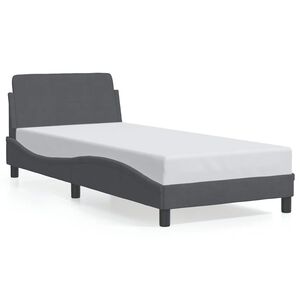 vidaXL Cadre de lit Dover gris fonc&eacute; 80x200 cm velours