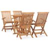 vidaXL Ensemble &agrave; manger d'ext&eacute;rieur pliable 5 pcs Bois solide de teck