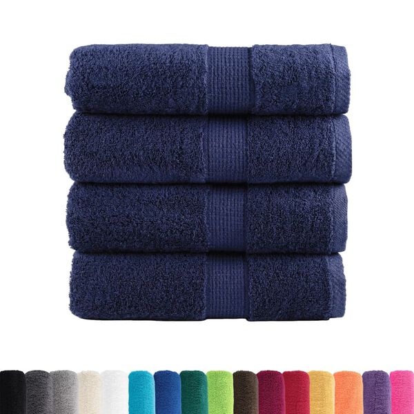 vidaXL Serviettes d'invit&eacute; de qualit&eacute; sup. SOLUND 4 pcs bleu marine