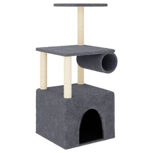 vidaXL Arbre &agrave; chat avec griffoirs en sisal gris fonc&eacute; 109,5 cm