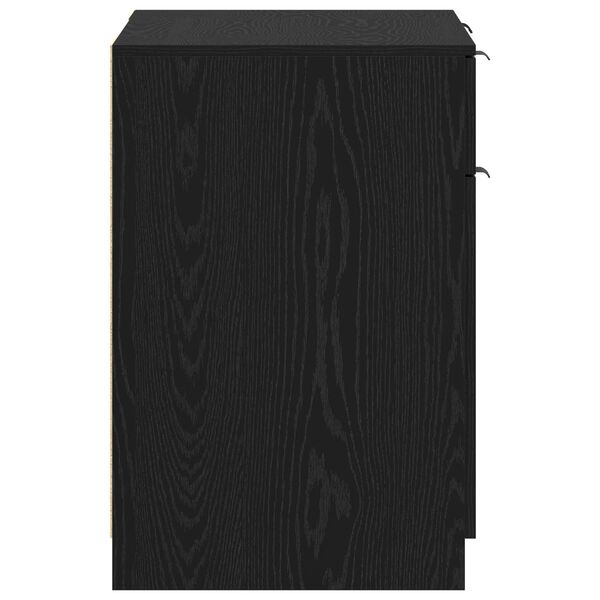 vidaXL Bureau avec porte Chêne noir 133 x 50 x 75 cm Bois d'ingénierie