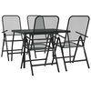 vidaXL Ensemble &agrave; manger de jardin 5 pcs anthracite m&eacute;tal maille