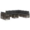 vidaXL Ensemble de canap&eacute; de jardin 10 pc Gris et Gris fonc&eacute; polyrotin