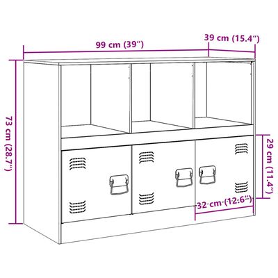 vidaXL Buffet noir 99x39x73 cm acier