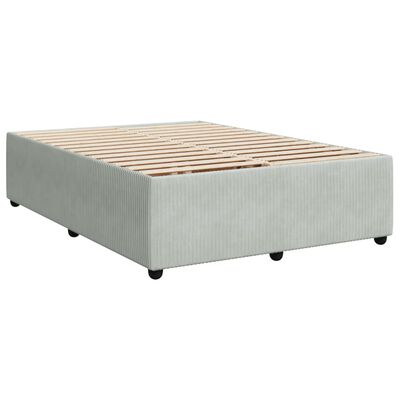 vidaXL Sommier à lattes de lit et matelas Gris clair 140x200cm Velours