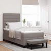 vidaXL Lit &agrave; ressorts avec matelas Taupe 100 x 200 cm tissu