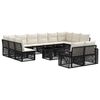 vidaXL Ensemble de canap&eacute; de jardin 13 pc Noir et blanc cr&egrave;me