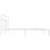 vidaXL Cadre de lit m&eacute;tal sans matelas et t&ecirc;te de lit blanc 200x200 cm