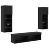 vidaXL Unit&eacute; murale de TV 6 pcs Ch&ecirc;ne noir Bois d'ing&eacute;nierie