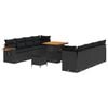 vidaXL Ensemble de canap&eacute; de jardin 11 pc Noir polyrotin