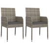 vidaXL Ensemble &agrave; manger de jardin et coussins 7 pcs gris rotin