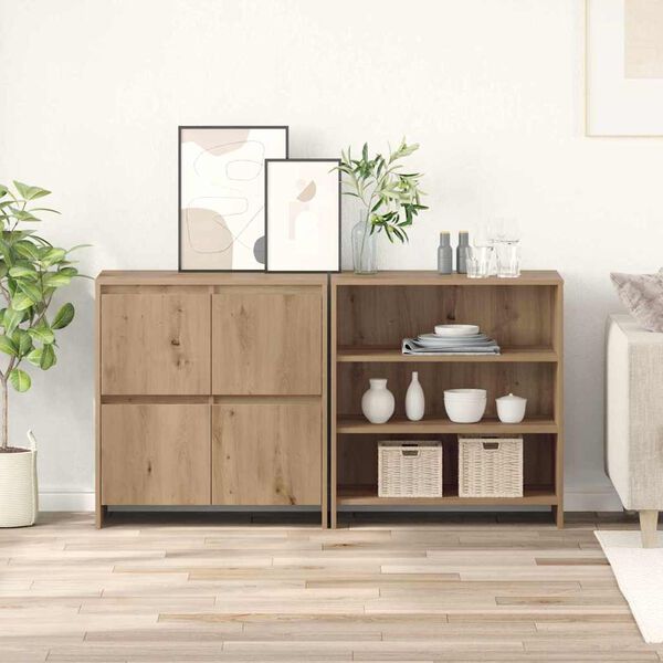 vidaXL Buffet 2 pcs Ch&ecirc;ne artisanal 70 x 41 x 75 cm Bois d'ing&eacute;nierie
