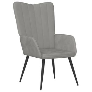 vidaXL Chaise de relaxation Gris clair Velours