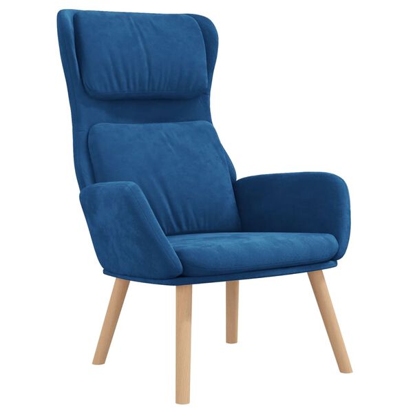 vidaXL Chaise de relaxation Bleu Velours