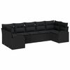 vidaXL Ensemble de canap&eacute; de jardin 7 pc 7 place Noir polyrotin