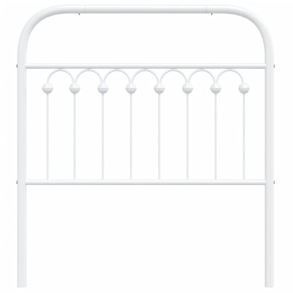 vidaXL T&ecirc;te de lit m&eacute;tal blanc 90 cm