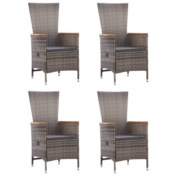 vidaXL Ensemble &agrave; manger de jardin avec coussins 5 pcs r&eacute;sine tress&eacute;e
