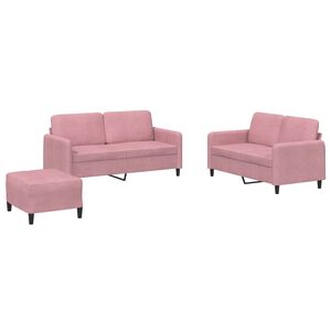 vidaXL Ensemble de canap&eacute;s 3 pcs rose velours