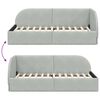 vidaXL Cadre de lit d'angle avec t&ecirc;te de lit Gris clair 90 cm x 200 cm