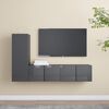 vidaXL Ensemble de meuble TV 3 pcs Gris brillant Bois d'ing&eacute;nierie