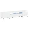 vidaXL Meuble TV LED 5 pi&egrave;ces Blanc brillant Bois d'ing&eacute;nierie