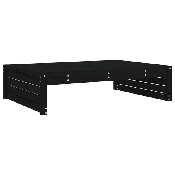 vidaXL Salon de jardin 5 pcs noir bois massif de pin