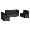 vidaXL Salon de jardin 7 pcs avec coussins noir r&eacute;sine tress&eacute;e