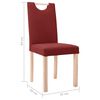 vidaXL Chaises &agrave; manger lot de 6 rouge bordeaux tissu