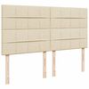 vidaXL Sommier &agrave; lattes de lit avec matelas Cr&egrave;me 200x200 cm Tissu