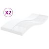 vidaXL Matelas en mousse 2 pcs blanc 90x190 cm 7 zones duret&eacute; 20 ILD