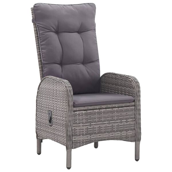 vidaXL Ensemble &agrave; manger de jardin 7 pcs Gris