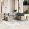 vidaXL Salon de jardin avec coussins 7pcs m&eacute;lange beige r&eacute;sine tress&eacute;e