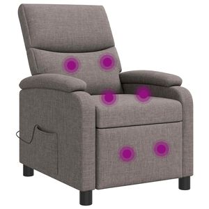 vidaXL Fauteuil de massage inclinable Taupe Tissu