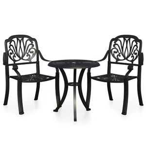vidaXL Ensemble de bistro 3 pcs Aluminium coul&eacute; Noir