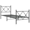 vidaXL Cadre de lit métal sans matelas avec pied de lit noir 80x200 cm